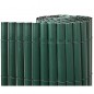 Canisse Synthétique PVC simple 1 x 5 m avec Cannes Entières vert forcé, Brise-Vue pour Jardins, Balcons et Clôtures