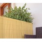 Canisse Synthétique PVC double 1 x 3 m avec Cannes Entières naturelle, Brise-Vue pour Jardins, Balcons et Clôtures