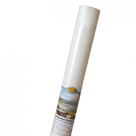 Rete in plastica quadrata per terrazze, balconi o recinzioni 0,5x0,5 cm, Bianca, 1 x 25 m
