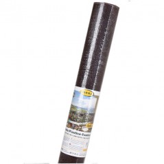 Quadratisches Kunststoffgitter für Terrassen, Balkone oder Zäune 0,5 x 0,5 cm, braun, 1 x 25 m