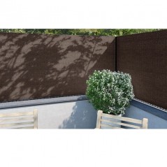 Maille d'ombrage 1 x 5 mètres, dissimulation à 95 %, pour terrasses, jardins et délimitation des parcelles, marron