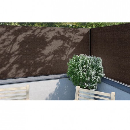 Rede de sombra, 1 x 5 metros, marrom, 100% sombra para jardins, terraços e delimitação de terrenos