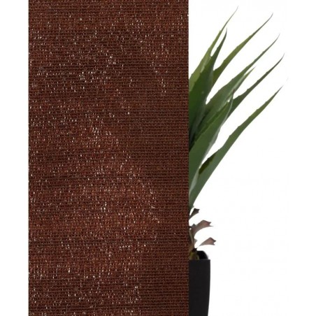 Shade mesh 2 x 10 meters, brown, 100% concealment for gardens, terraces and plot delimitation