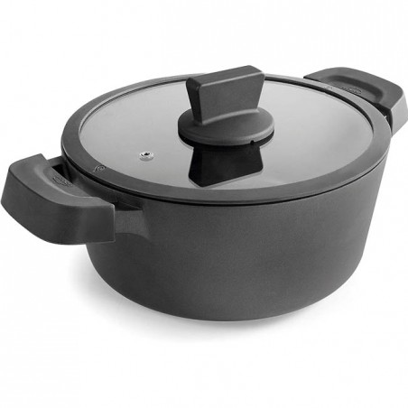 Titanium Pro Saucepan with Non-Stick Lid, 4.4 Liters, Aluminum, 24 cm, Lacor