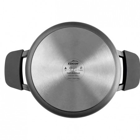 Poêle antiadhésive Titanium Pro avec couvercle, aluminium, 5,7 litres - 32 cm, Lacor