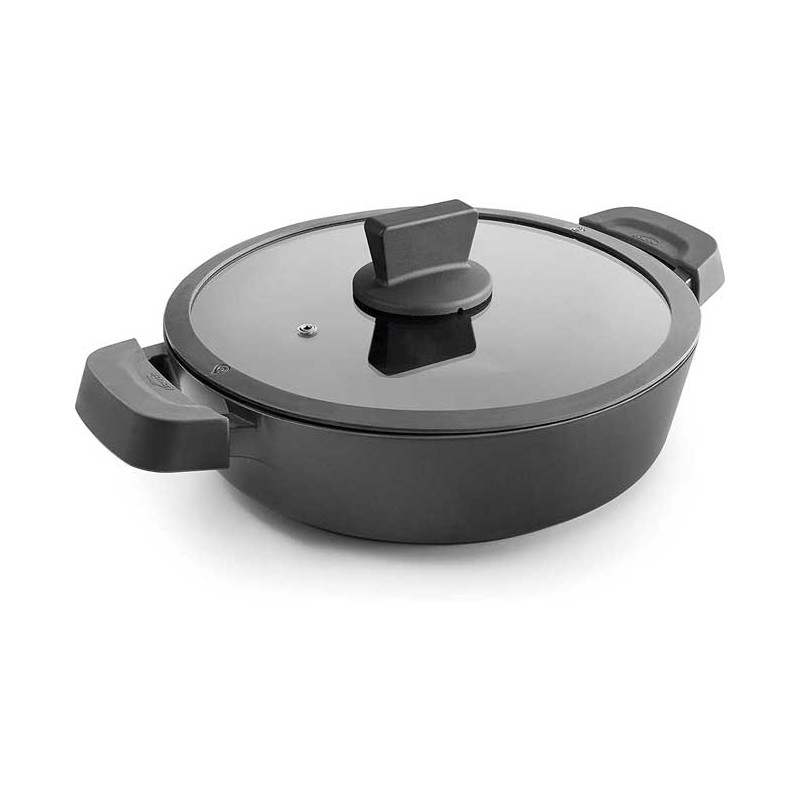 Titanium Pro Antihaft-Pfanne mit Deckel, Aluminium, 7,3 Liter - 36 cm, Lacor