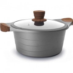 Casseruola con coperchio in vetro, grigio, alluminio, 6 L - Ø 28 x 12,5 cm, Lacor