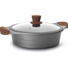LACOR Stilo Low Casserole with Glass Lid