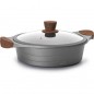  Lacor Low Kitchen Casserole with Stilo glass lid, Made of Cast Aluminum, Ø 28cm