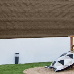 Malla de sombreo ocultación 1 x 5 metros, marrón, ocultación 95% para jardines, terrazas y delimitación parcela