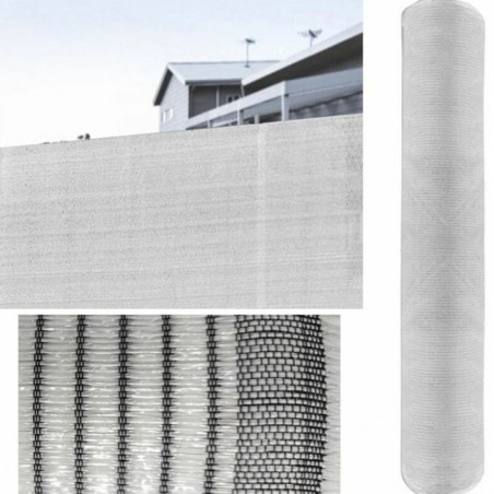 Rete ombreggiante 2x100 m | Protezione della privacy per la tua terrazza o giardino | Rete ombreggiante bianca 70 g/m2 | Ombra 7
