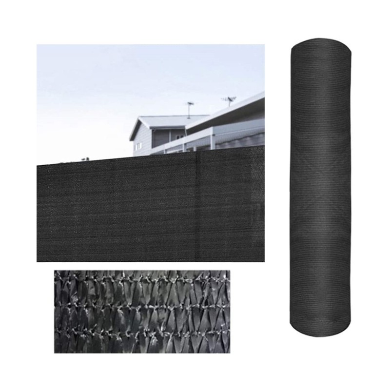Schwarzes Sichtschutznetz 2 x 100 Meter. 70 % Sichtschutz. Empfohlen für Gärten und Terrassen Schwarzes Sichtschutznetz 2 x 100 Meter. 70 % Sichtschutz. Empfohlen für Gärten und Terrassen