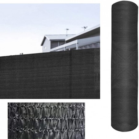 Schwarzes Sichtschutznetz 2 x 100 Meter. 70 % Sichtschutz. Empfohlen für Gärten und Terrassen