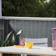 Rede de sombreamento 1x10 m | Tela de privacidade para seu terraço | Rede de sombreamento cinza antracite 120 g/m² | 95% de somb
