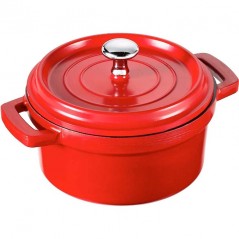 Faitout / Casserole Avec Couvercle En Fonte D'aluminium, 0,9 Litres - 14 x 7,5 cm - Rouge, Lacor 