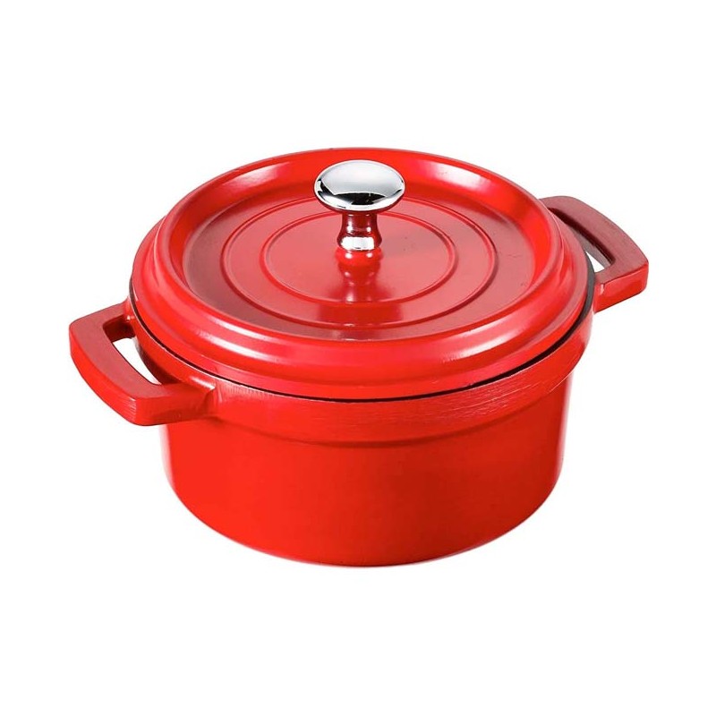 LACOR Kochtopf mit Deckel aus Aluminiumguss, 0,9 Liter – 14 x 7,5 cm – rote Farbe