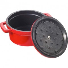 Faitout / Casserole Avec Couvercle En Fonte D'aluminium, 0,9 Litres - 14 x 7,5 cm - Rouge, Lacor 