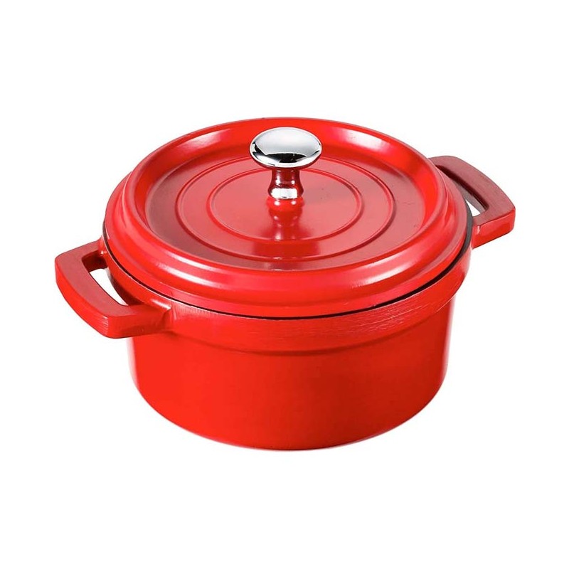 Faitout / Casserole Avec Couvercle En Fonte D'aluminium, 1,3 Litres - 16 x 7 cm - Rouge, Lacor 