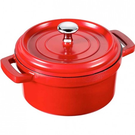  LACOR Cast Aluminum Saucepan With Lid, 6.7 Liters - 28 x 11.5 cm - Red Color
