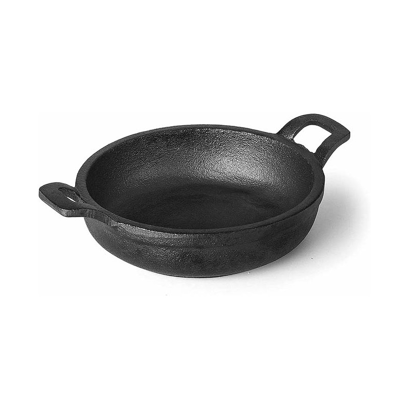 Casserole / Poèle Ovale Ronde sans Fond Magma, Fonte, Noire, Ø 18,5 cm - 720 ml, Lacor 