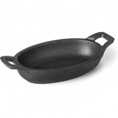 Casserole / Poèle Ovale sans Fond Magma, Fonte, Ø 21,7 x 15 cm - 700 ml, Lacor 