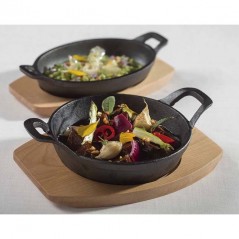 Cacerola Oval sin Base Magma | Hierro Fundido | Negro | 700 ml | 21.7 x 15 cm | Cacerola para asados | Lacor