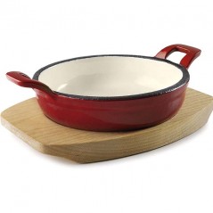  LACOR Red Round Iron Saucepan, 470 ml - 16.2 x 3 cm