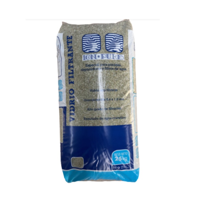 Vetro filtrante per piscine, sacco da 25 kg, colore blu, Eco-Glass 70x30x10 cm