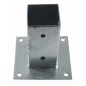 ANCLAJE CUADRADO METALICO 12x12 cm, base 17,5x17,5 cm. Ideal para postes de madera (Pack 5).