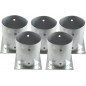 Lot de 5 Ancrage métallique rond 10 cm, hauteur 15 cm Support d'ancrage à Visser pour Poteau pour Béton, Clôtures, Gazebos Lot de 5 Ancrage métallique rond 10 cm, hauteur 15 cm Support d'ancrage à Visser pour Poteau pour Béton, Clôtures, Gazebos