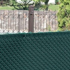 Malla de sombreo ocultación 1 x 10 metros, verde oscuro, ocultación 90% para jardines, terrazas y delimitación parcela