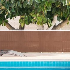 Malla de sombreo ocultación 1 x 10 metros, marrón, ocultación 90% para jardines, terrazas y delimitación parcela