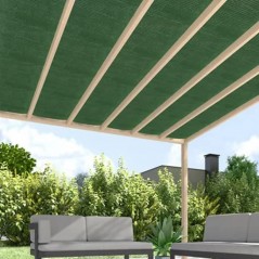 Maille d'ombrage 1,5 x 10 mètres, dissimulation à 85 %, pour terrasses, jardins et délimitation des parcelles, vert