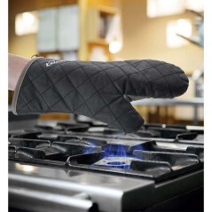 Guante de Cocina Lacor | Retardante a Llamas | Tela | Negro | 36 cm | Guante térmico profesional | Lacor