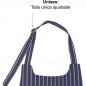 Tablier de cuisine unisexe, Tablier au design simple, élégant et original, mesure 68x83 cm, Bleu Marine