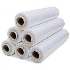 Pack of 6 x 2 kg stretchable transparent palletizing film, 50 cm wide, 23 microns