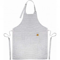 Delantal de cocina Unisex, Delantal con un diseño sencillo, elegante e original, 68x83 cm, Blanco y Azul con rayas