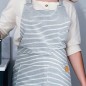  LACOR Unisex Kitchen Apron Milan Design - Measures 68x83 cm - Color White/Blue with stripes