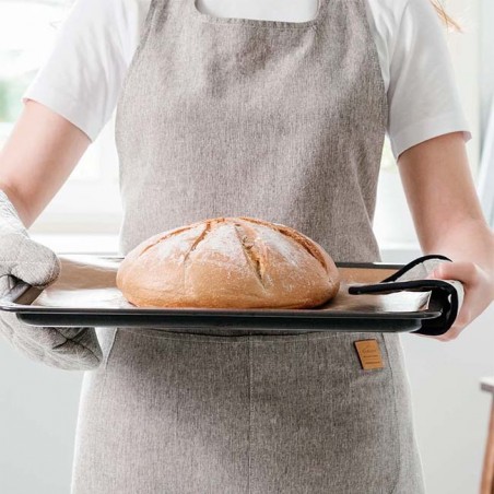  LACOR Unisex Kitchen Apron Lima Design - Measures 68x83 cm - Heather Gray Color