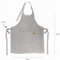 Tablier de cuisine unisexe, Tablier au design simple, élégant et original, mesure 68x83 cm, Gris marbré