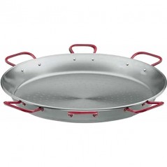 LACOR Classic Steel Paella Pan with 6 Handles
