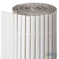 Canisse Synthétique PVC double 1,5 x 3 m avec Cannes Entières blanc, Brise-Vue pour Jardins, Balcons et Clôtures