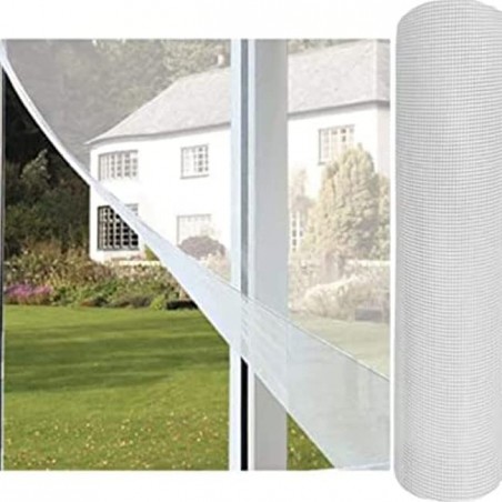 Malla Mosquitera blanca 1 x 3 metros, fibra de vidrio 120 gr/m2