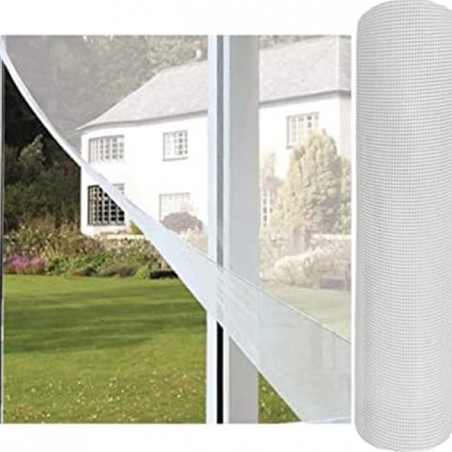 Tela de Mosquitera 0,80 x 30 m | Malla Blanca para Ventana | Malla para Mosquitos Recortable | Antimosquitos 80 gr/m2
