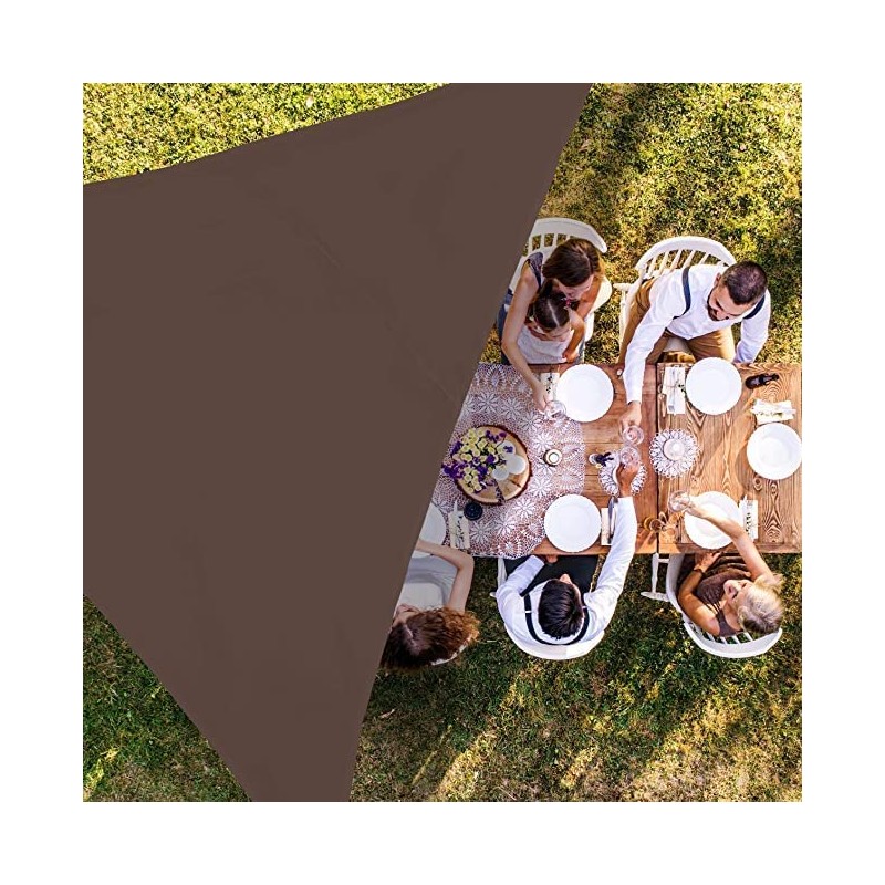 Triangular polyester sun shade sail, 3.6 x 3.6 x 3.6 meters, sand 165 gr/m2 UV for garden