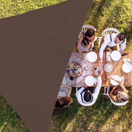 Tenda a vela triangolare in poliestere, 5 x 5 x 5 metri, sabbia 165 gr/m2 UV per giardino