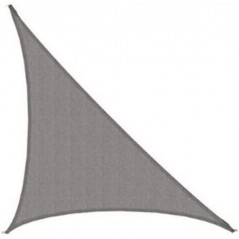 Toldo vela triangular poliéster 5 x 5 x 5 metros, gris 165 gr/m2 UV para jardin