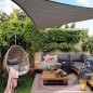 Auvent type Voile en polyester triangulaire 3,6 x 3,6 x 3,6 m, gris 165 gr/m2 UV pour jardin. Corde d'installation inclus