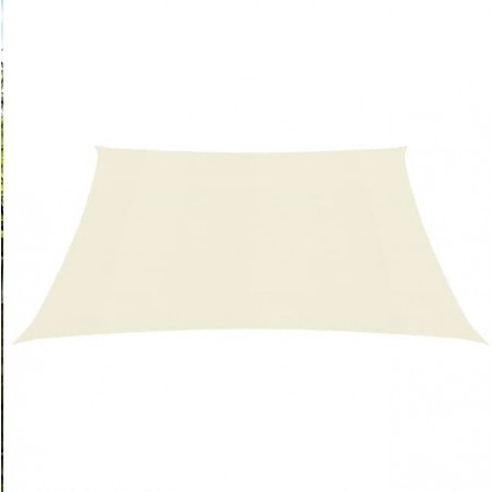 Auvent type Voile en polyester carré 3,6 x 3,6 mètres, beige 165 gr/m2 UV pour jardin. Corde d'installation inclus