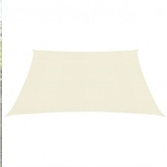 Auvent type Voile en polyester carré 5 x 5 mètres, beige 165 gr/m2 UV pour jardin. Corde d'installation inclus